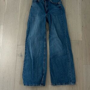 H&M High Rise Wide leg Women's Jeans - Dark Blue